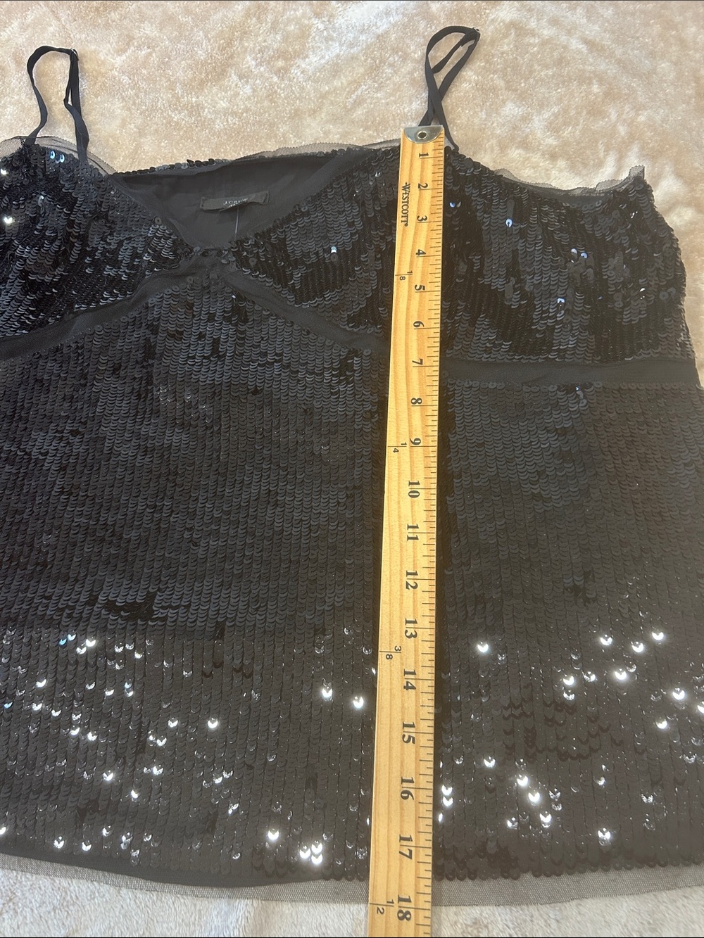 J.Crew womens size 2X The Sequined Tulle Camisole Black Tank Top NEW glam y2k - Picture 7 of 11